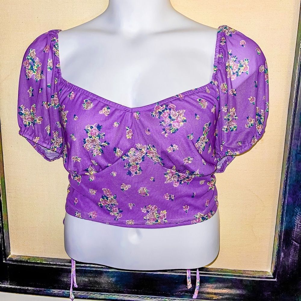 Love, Fire Purple Floral Top